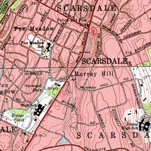 Topographic Map of Murray Hill, NY