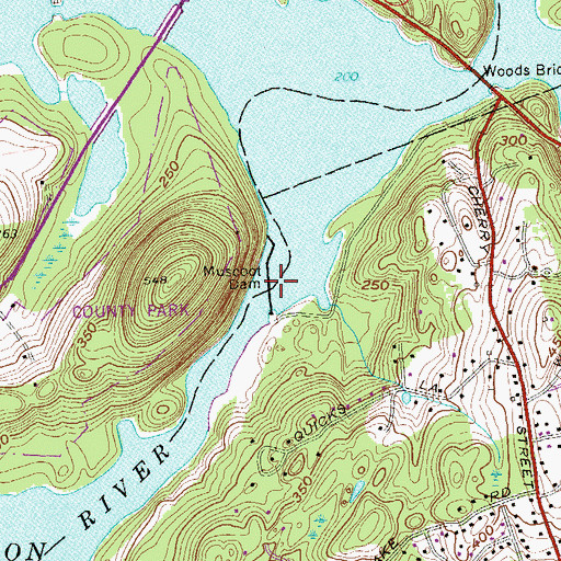 Topographic Map of Muscoot Dam, NY