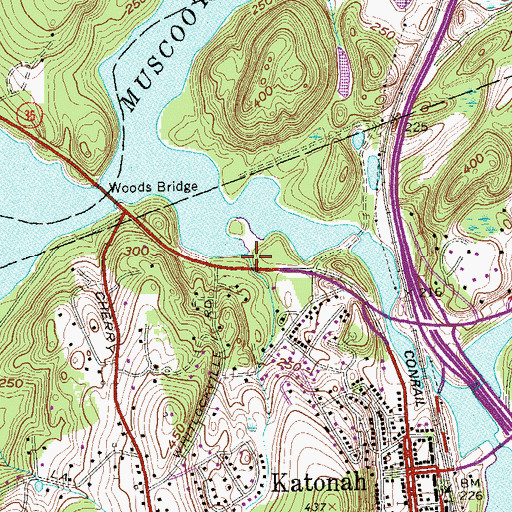 Topographic Map of Muscoot Reservoir, NY