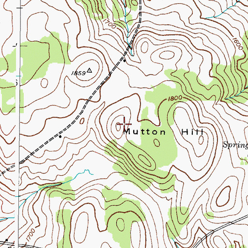 Topographic Map of Mutton Hill, NY