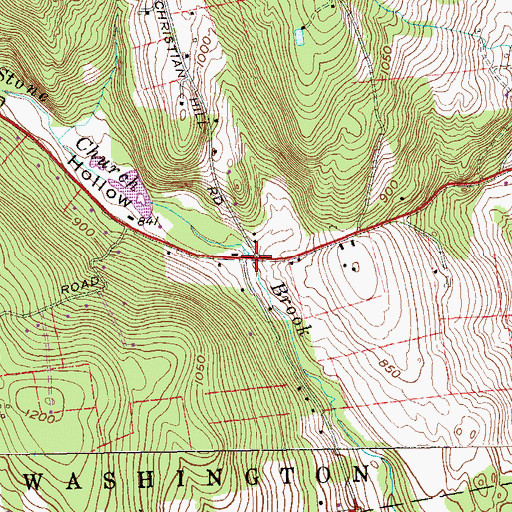 Topographic Map of Mutton Hollow, NY