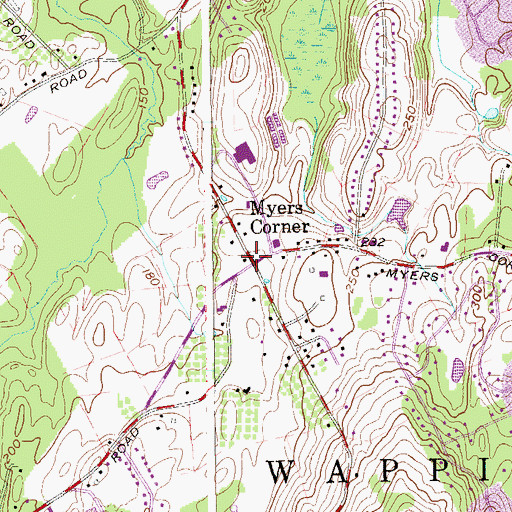 Topographic Map of Myers Corner, NY