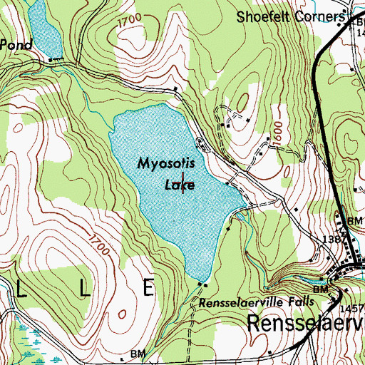 Topographic Map of Myosotis Lake, NY