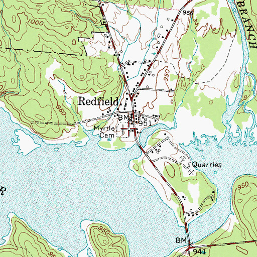 Topographic Map of Myrtle Cemetery, NY