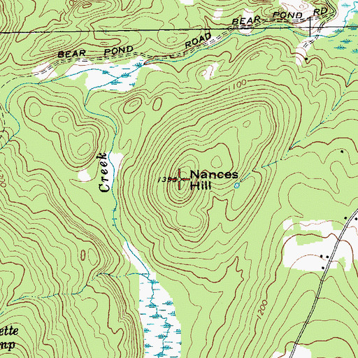 Topographic Map of Nances Hill, NY