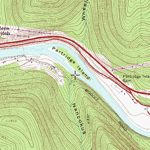 Topographic Map of Nancokus Hollow, NY
