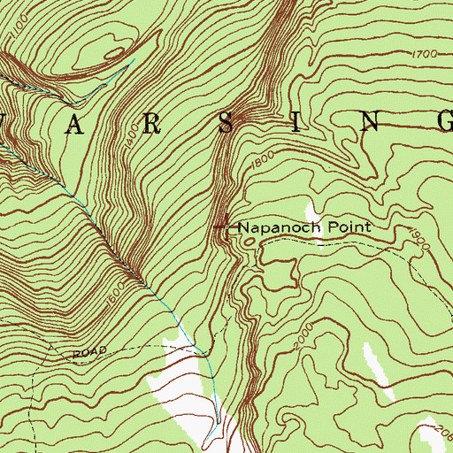 Topographic Map of Napanoch Point, NY