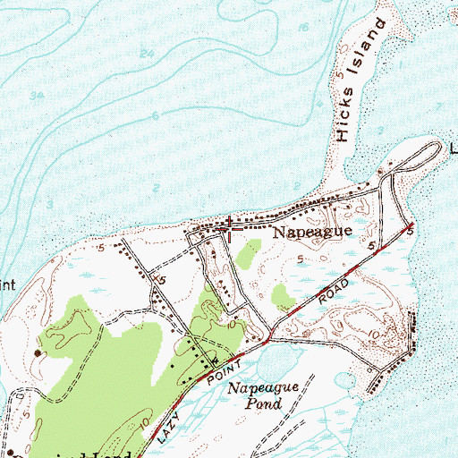 Topographic Map of Napeague, NY