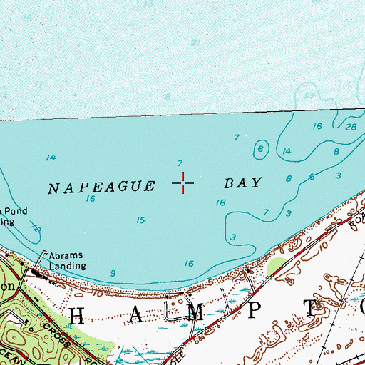 Topographic Map of Napeague Bay, NY