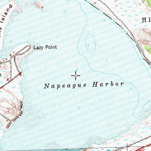 Topographic Map of Napeague Harbor, NY