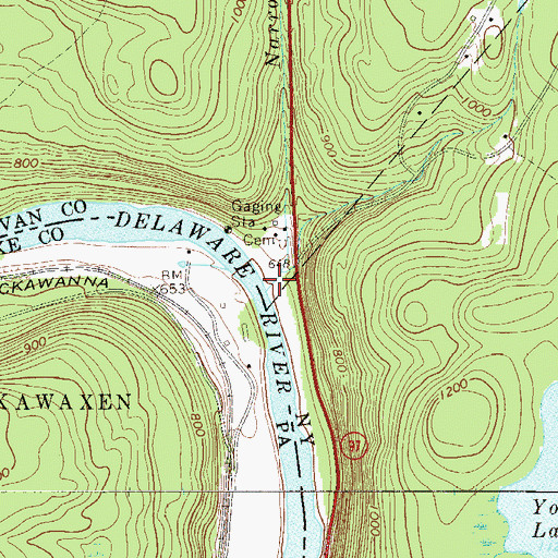 Topographic Map of Narrow Falls Brook, NY