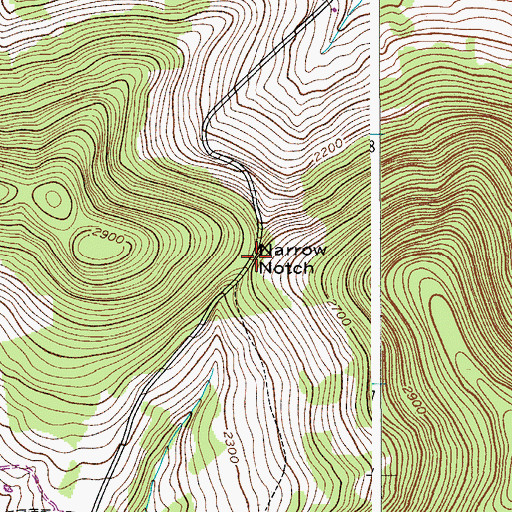Topographic Map of Narrow Notch, NY