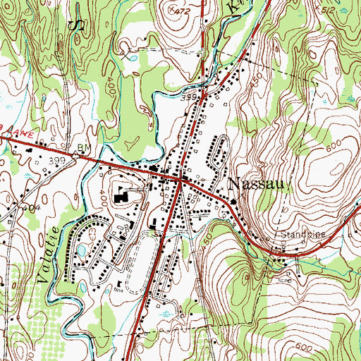 Topographic Map of Nassau, NY