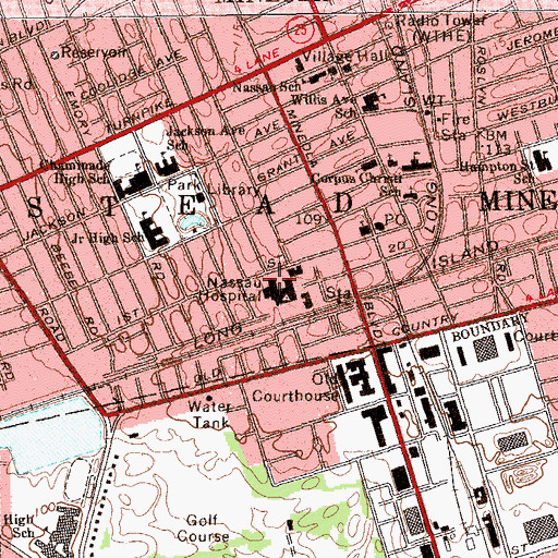 Topographic Map of Winthrop - University Hospital, NY