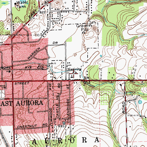 Topographic Map of Nativity Lutheran Church, NY