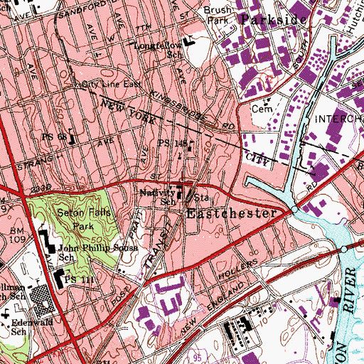 Topographic Map of Nativity of Our Blessed Lady School, NY