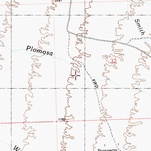 Topographic Map of Plomosa Wash, AZ