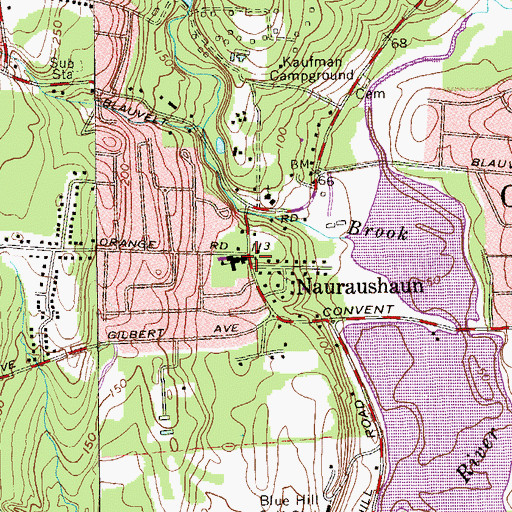 Topographic Map of Nauraushaun, NY