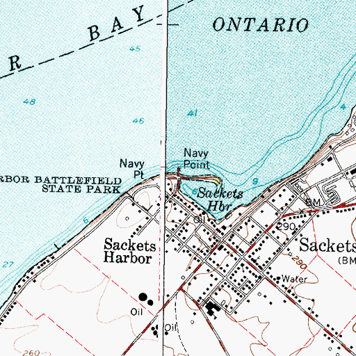 Topographic Map of Navy Point, NY
