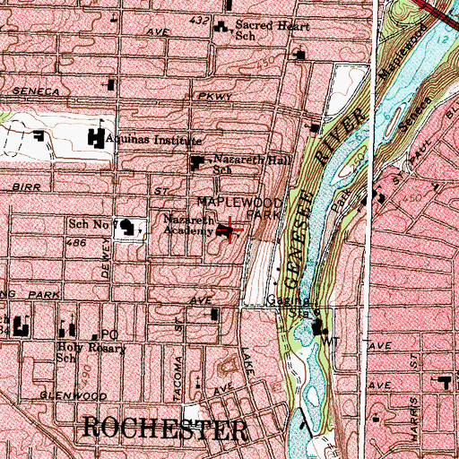 Topographic Map of Nazareth Academy, NY