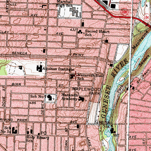 Topographic Map of Nazareth Hall School, NY