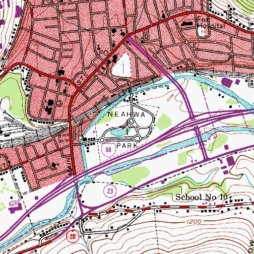 Topographic Map of Neahwa Park, NY