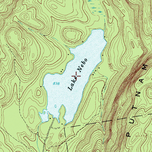 Topographic Map of Lake Nebo, NY