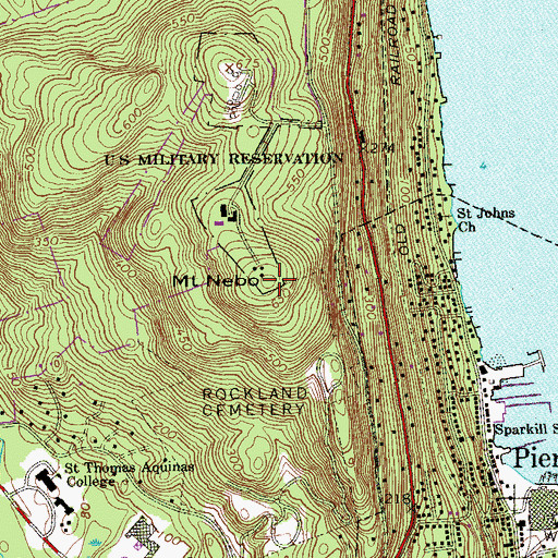 Topographic Map of Mount Nebo, NY