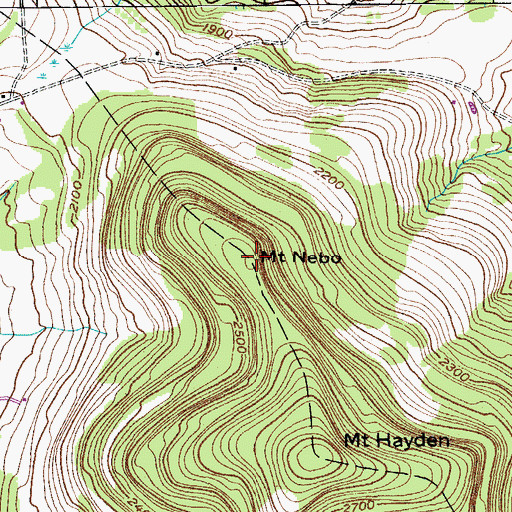 Topographic Map of Mount Nebo, NY