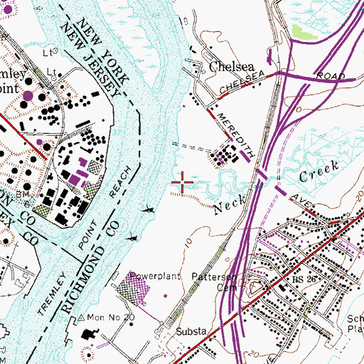 Topographic Map of Neck Creek, NY