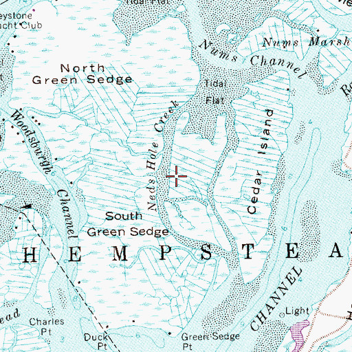 Topographic Map of Neds Hole Creek, NY
