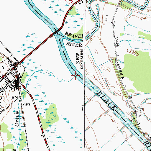 Topographic Map of Negro Creek, NY