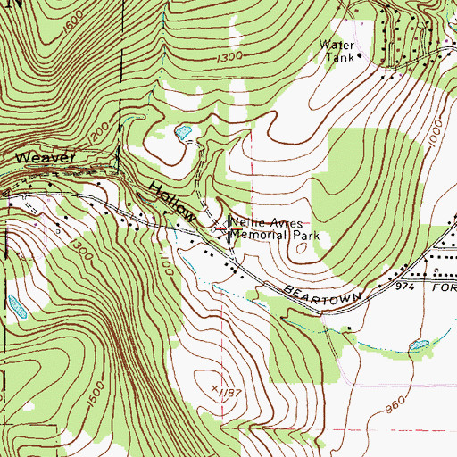 Topographic Map of Nellie Ayres Memorial Park, NY