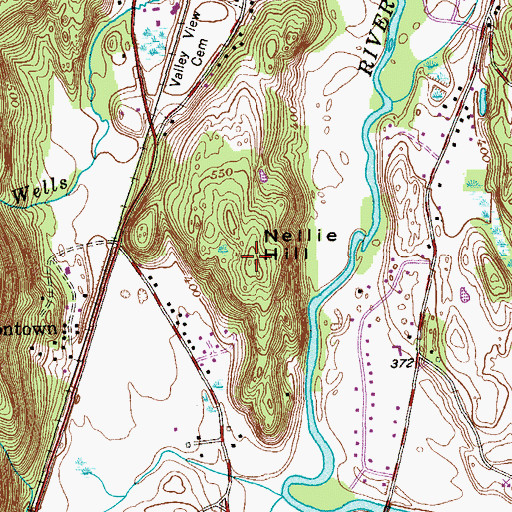 Topographic Map of Nellie Hill, NY