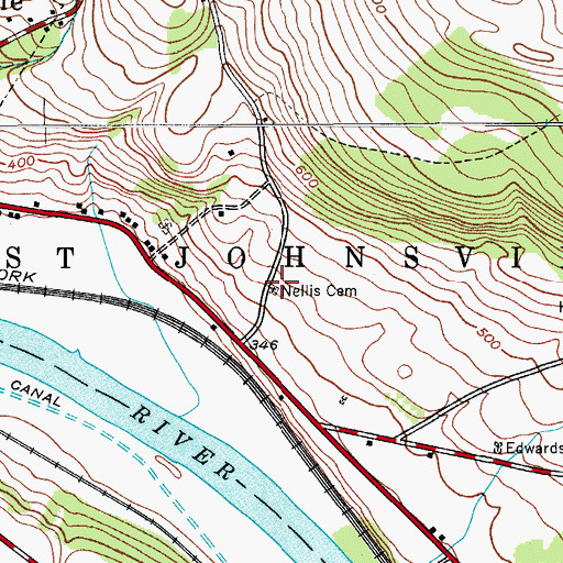 Topographic Map of Nellis Cemetery, NY