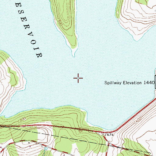 Topographic Map of Neversink Reservoir, NY