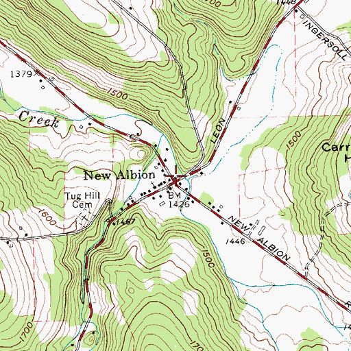 Topographic Map of New Albion, NY