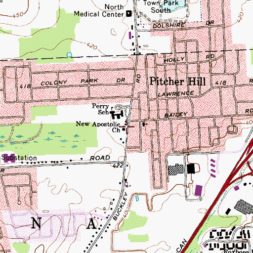 Topographic Map of New Apostolic Church, NY