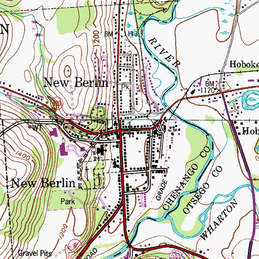 Topographic Map of New Berlin, NY