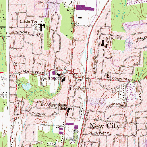 Topographic Map of New City, NY