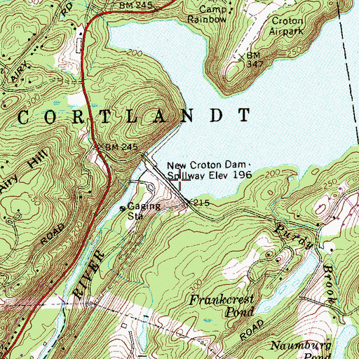 Topographic Map of New Croton Dam, NY