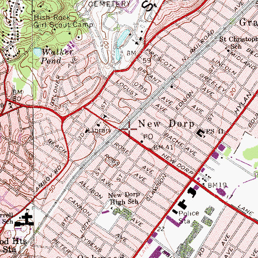 Topographic Map of New Dorp, NY