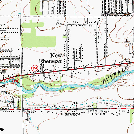 Topographic Map of New Ebenezer, NY