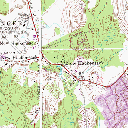 Topographic Map of New Hackensack, NY