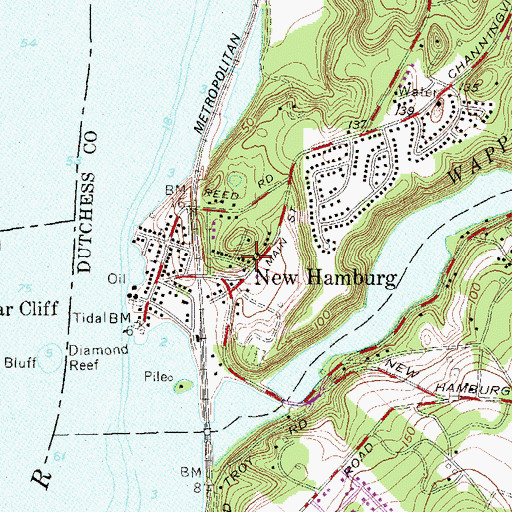 Topographic Map of New Hamburg, NY