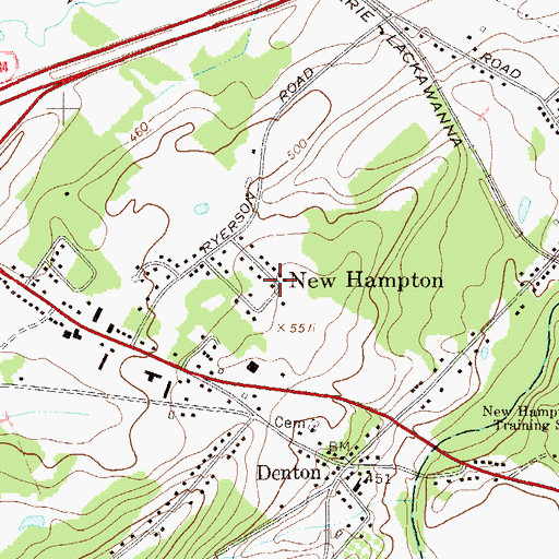 Topographic Map of New Hampton, NY