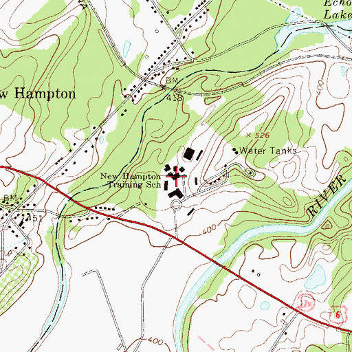 Topographic Map of New Hampton Training School (historical), NY