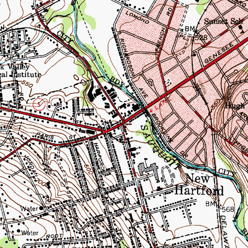 Topographic Map of New Hartford, NY