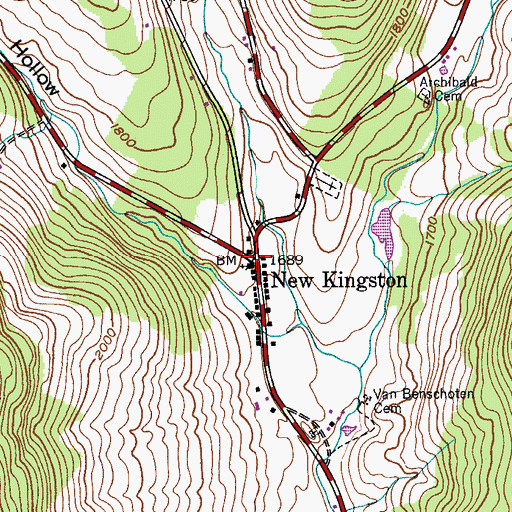 Topographic Map of New Kingston, NY