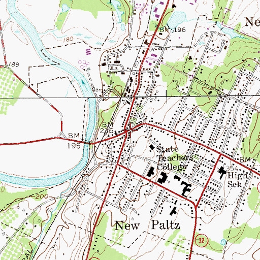 Topographic Map of New Paltz, NY